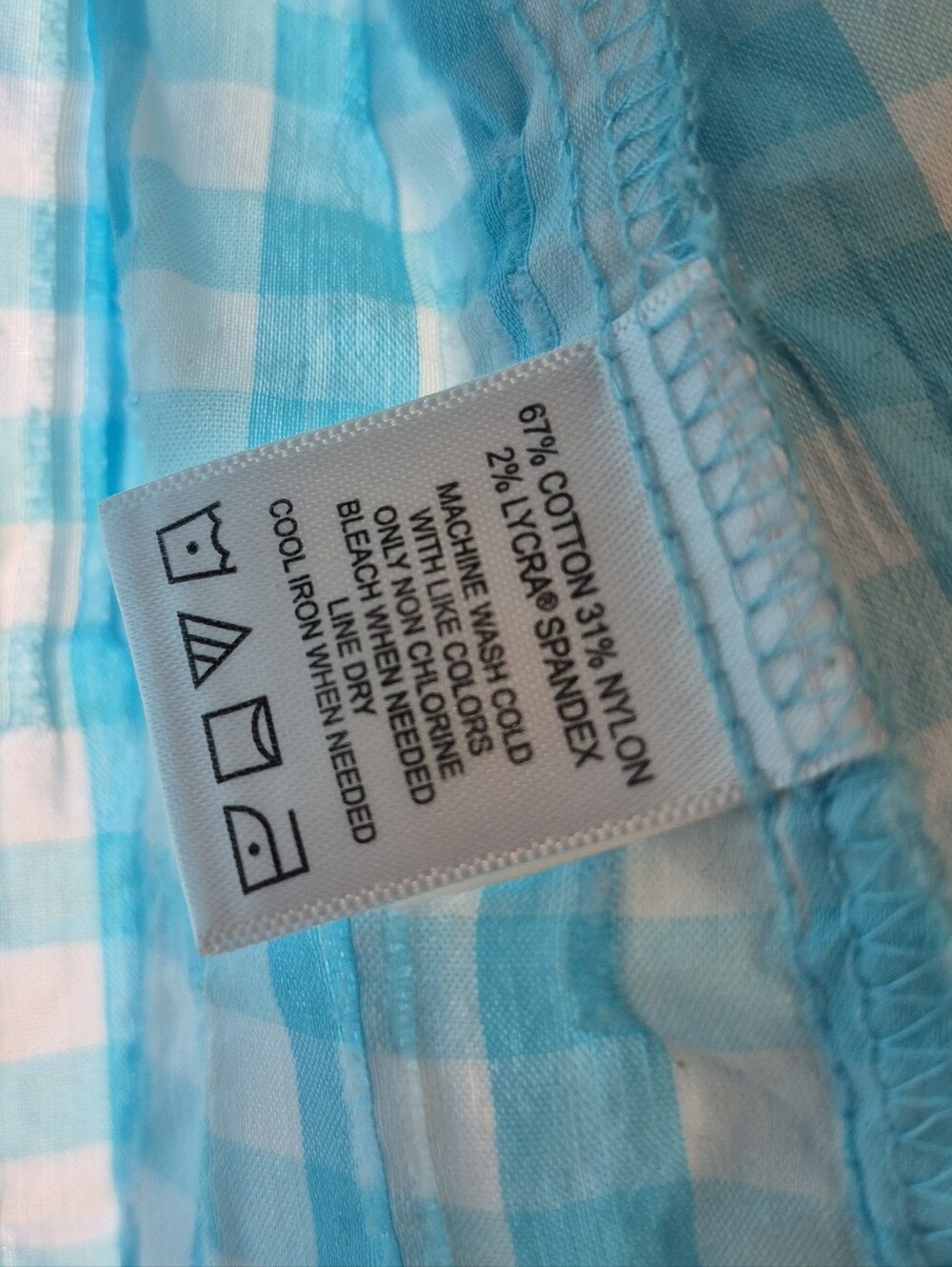 EUC Foxcroft Blue and White Gingham Button-Down Shirt - Picture 3 of 5